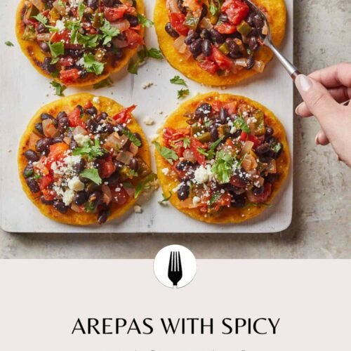 Arepas with Spicy Black Beans