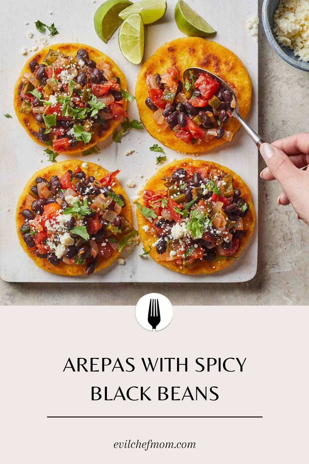 Arepas with Spicy Black Beans