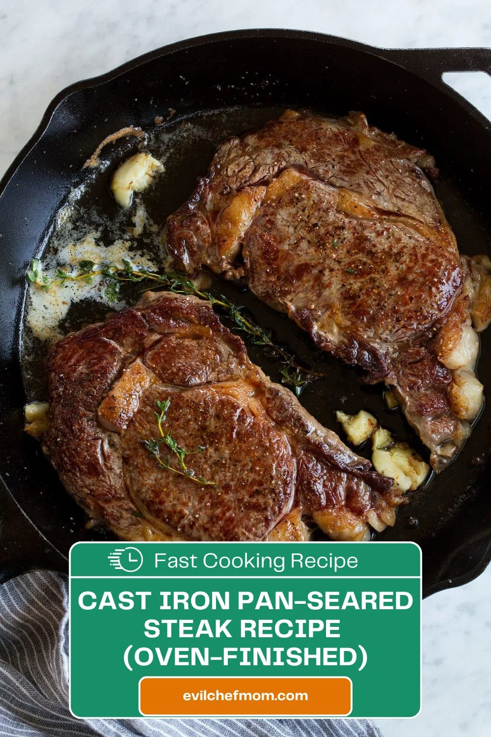 Cast Iron Pan-Seared Steak Recipe
