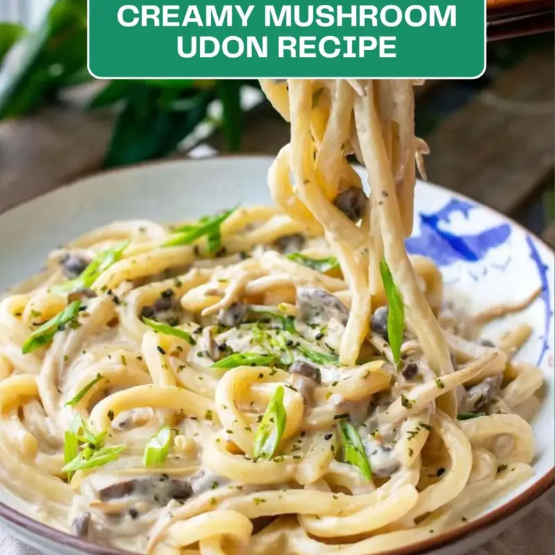 Creamy Mushroom Udon Recipe