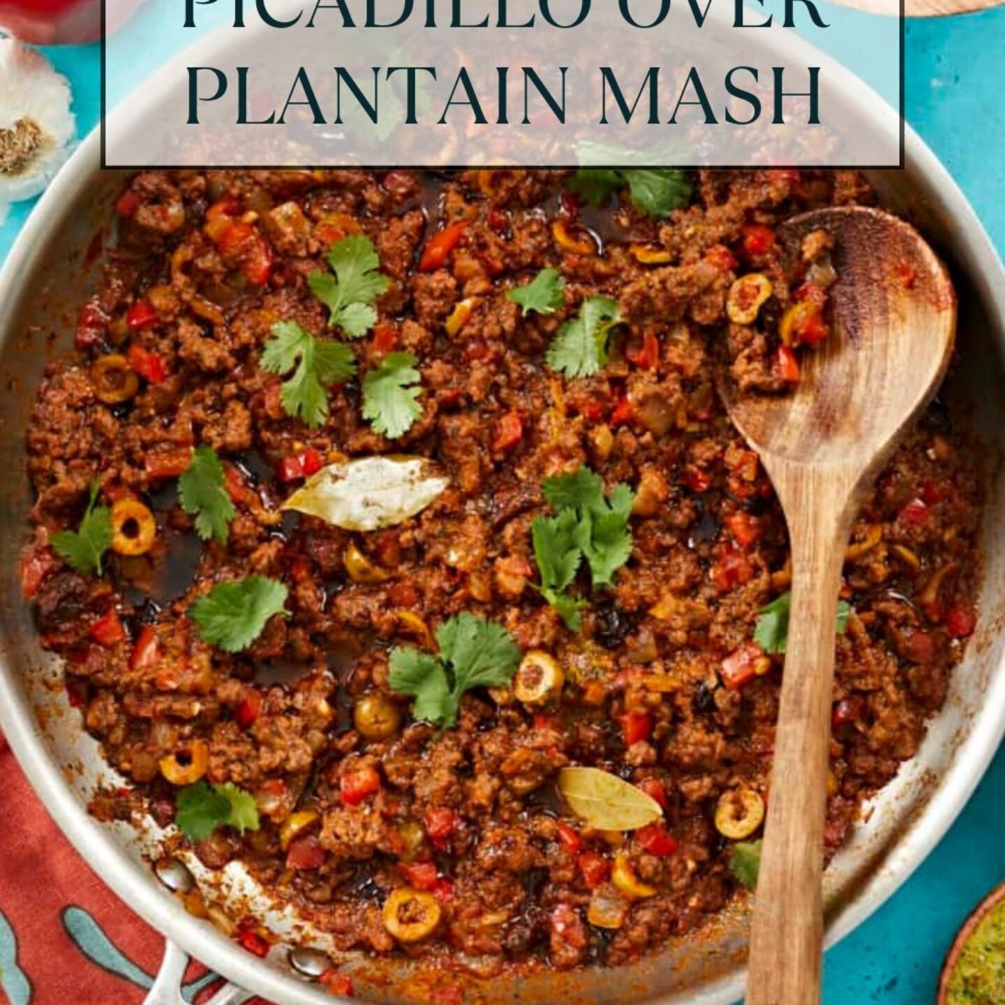 Cuban Beef Picadillo over Plantain Mash