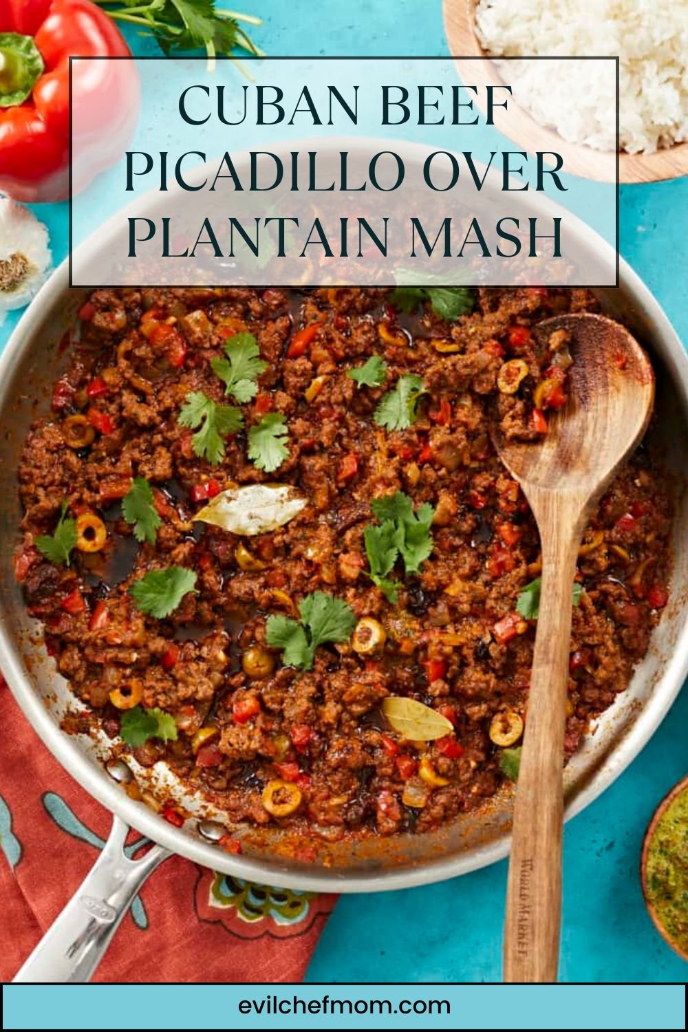 Cuban Beef Picadillo over Plantain Mash