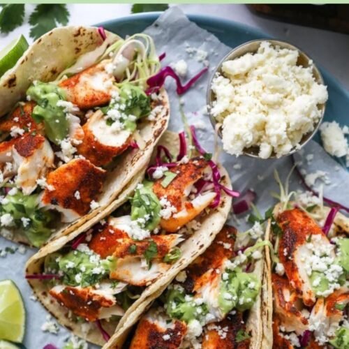 Grilled Fish Tacos with Chipotle-Lime Dressing Recipe