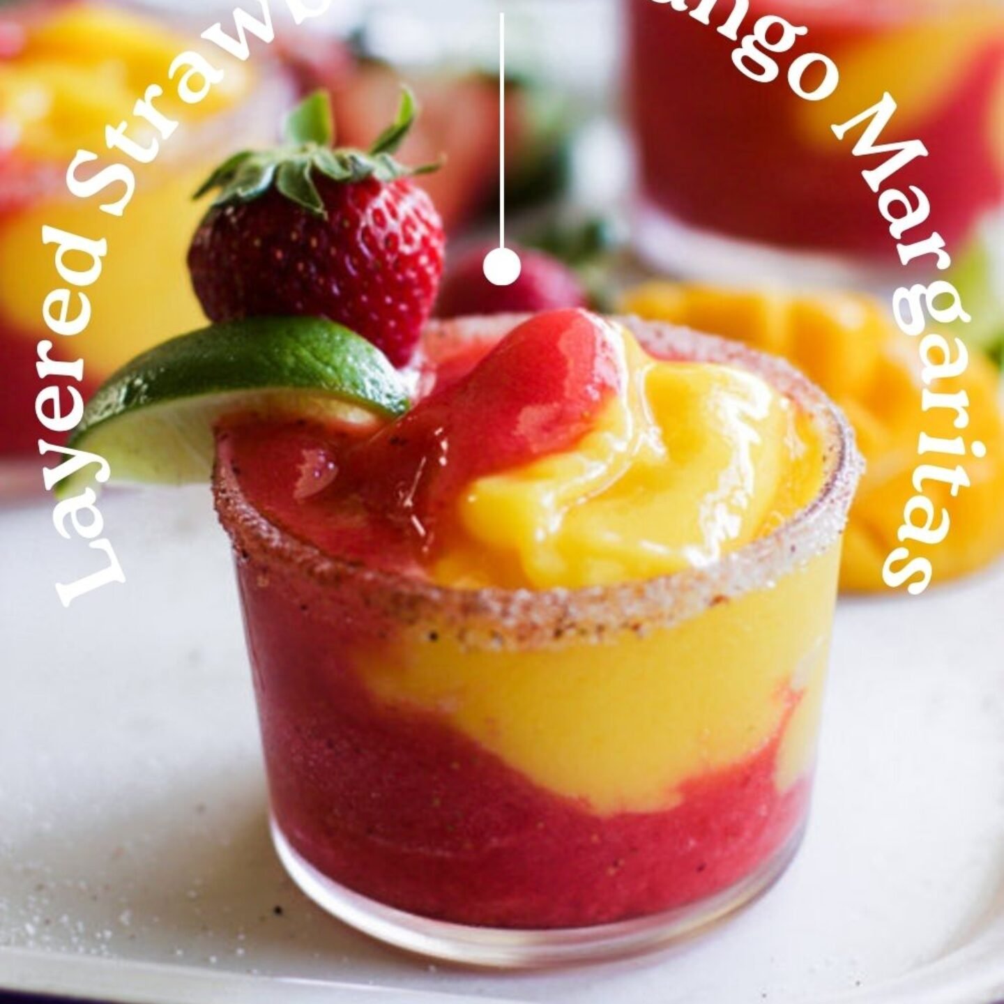 Layered Strawberry-Mango Margaritas