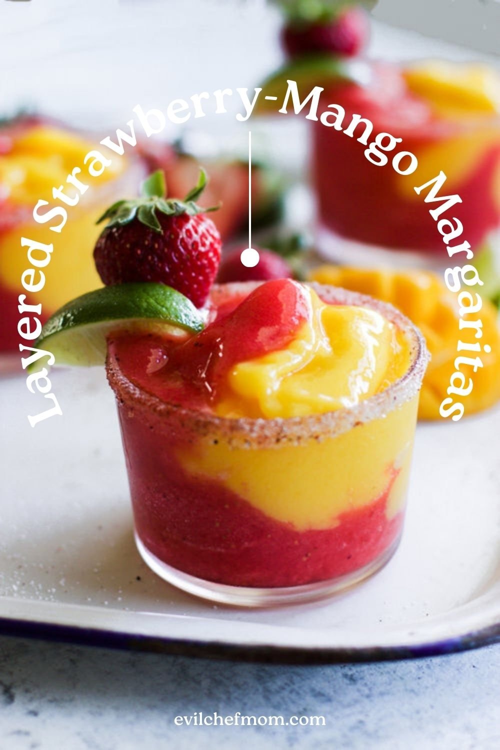 Layered Strawberry-Mango Margaritas