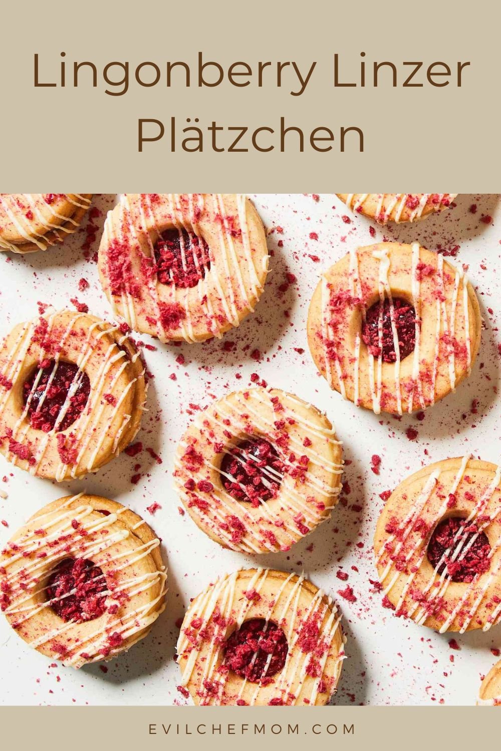 Lingonberry Linzer Plätzchen