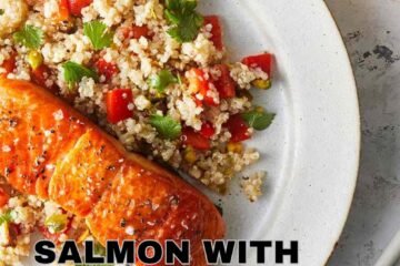 Salmon with Roasted Red Pepper Quinoa Salad Recipe