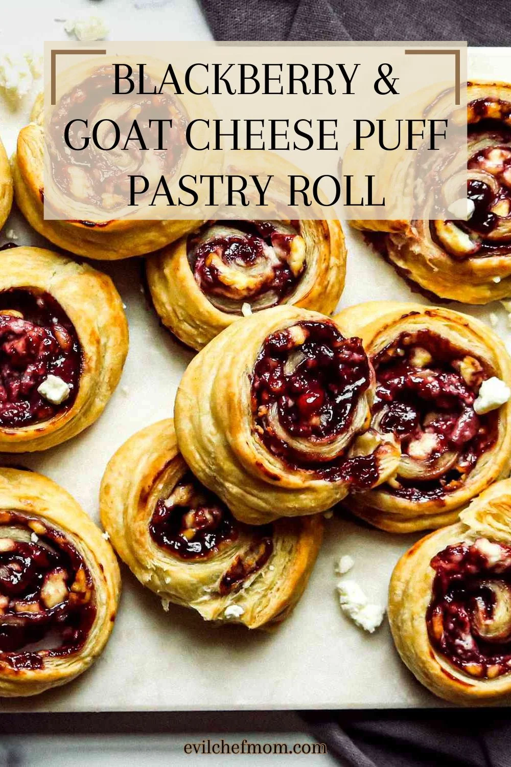Blackberry & Goat Cheese Puff Pastry Roll