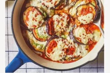 Cheesy Roasted Eggplant Skillet Casserole