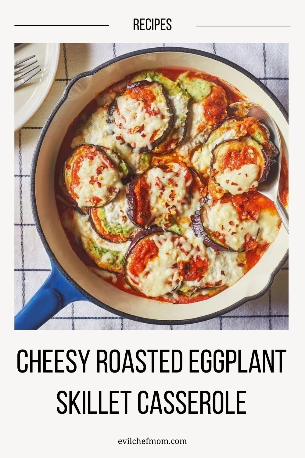Cheesy Roasted Eggplant Skillet Casserole