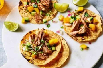 Chile-Spiced Pork Tacos with Cucumber-Mango Salsa