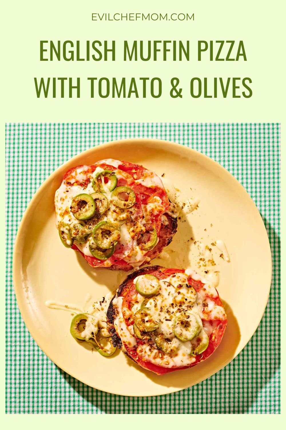 English Muffin Pizza with Tomato & Olives