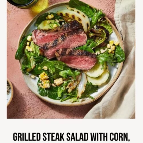 Grilled Steak Salad with Corn, Cucumbers & Sweet Onion Dressing
