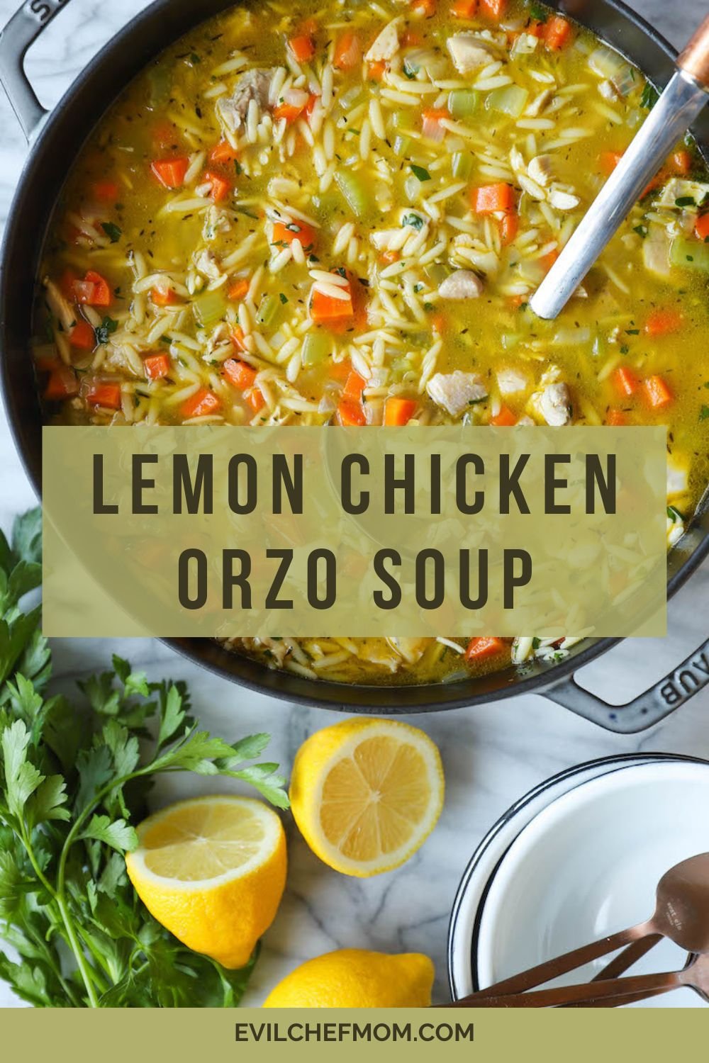 Lemon Chicken Orzo Soup