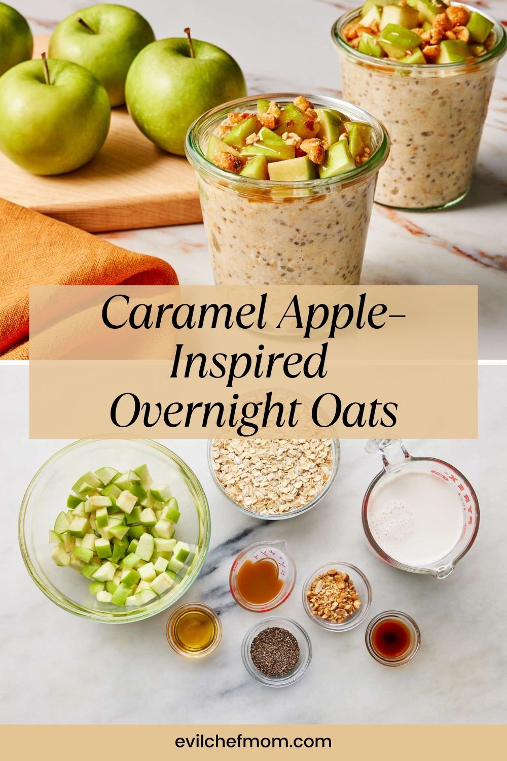 Caramel Apple–Inspired Overnight Oats