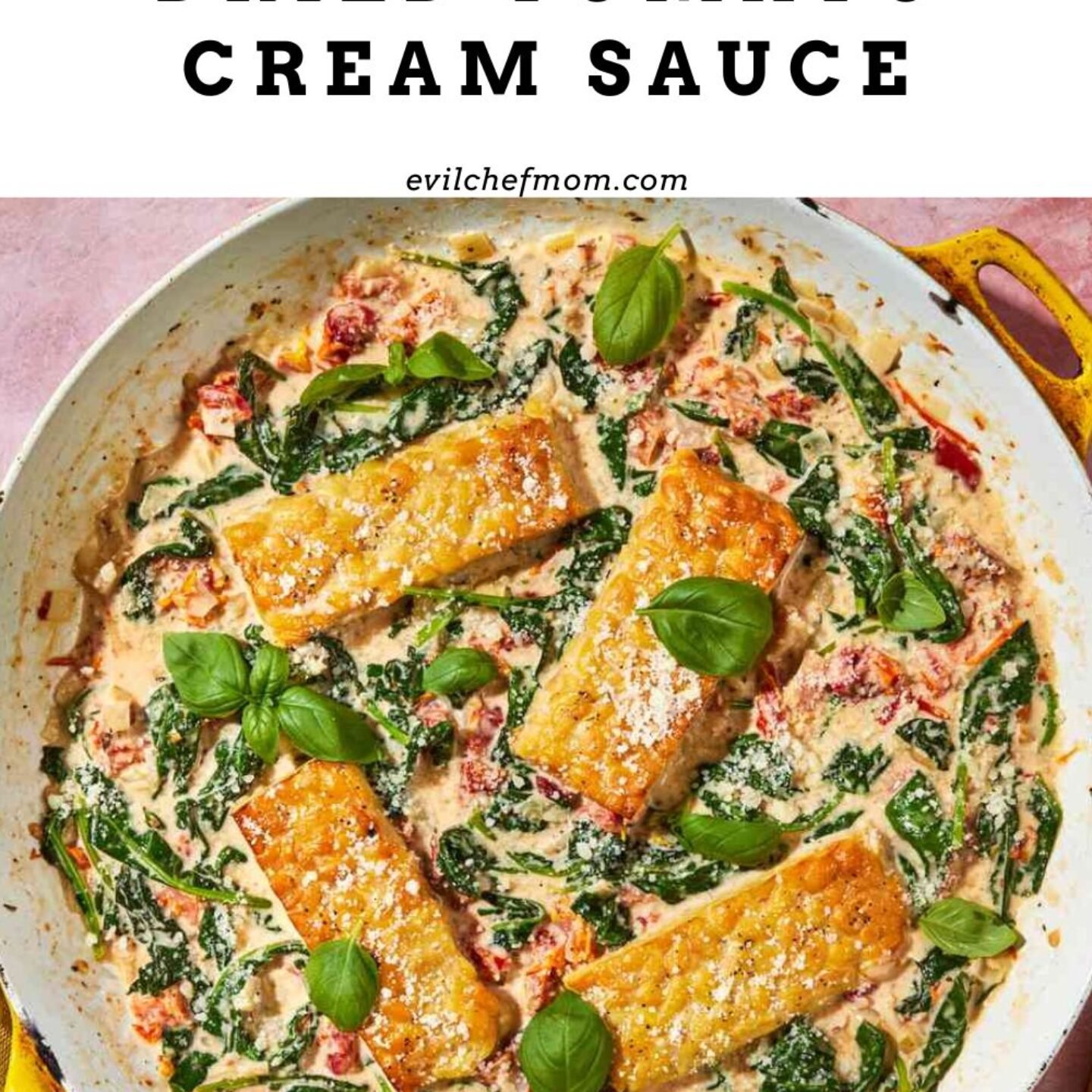 Crispy Tempeh Steaks with Sun-Dried Tomato Cream Sauce