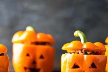 Jack-o’-Lantern Stuffed Peppers