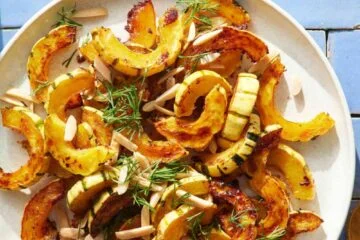 Miso–Garlic Butter Roasted Delicata Squash