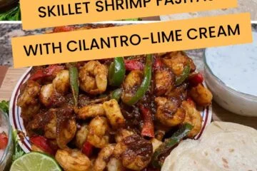 Skillet Shrimp Fajitas with Cilantro-Lime Cream