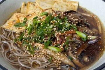 Soba Noodle Soup with Soy Ginger Mushrooms
