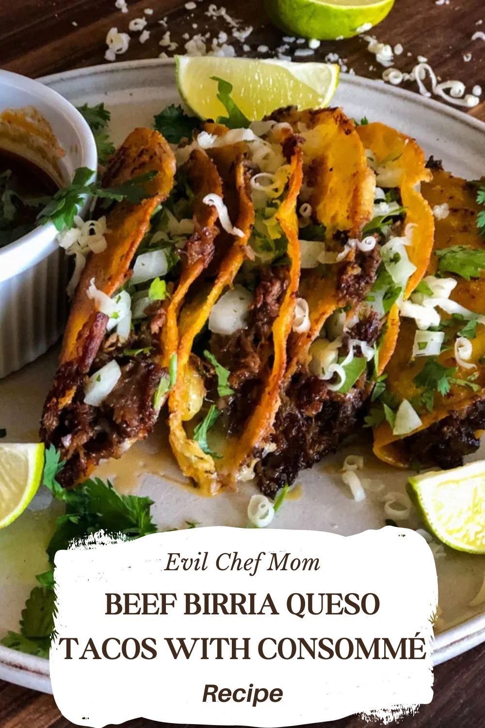 Beef Birria Queso Tacos with Consommé