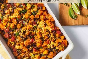 Cheesy Sweet Potato & Black Bean Casserole