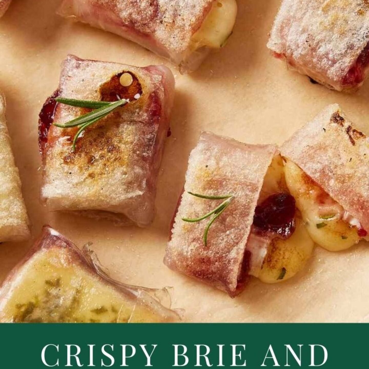 Crispy Brie and Cranberry Rice Paper Bites