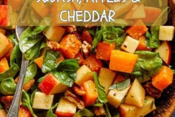 Fall Chopped Salad with Spinach, Butternut Squash, Apples & Cheddar