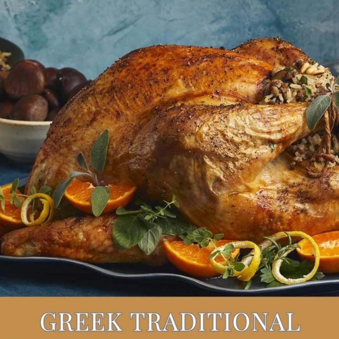 Greek Traditional Turkey with Chestnut and Pine Nut Stuffing