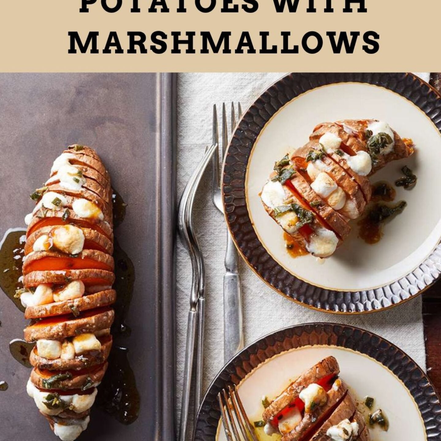 Hasselback Sweet Potatoes with Marshmallows
