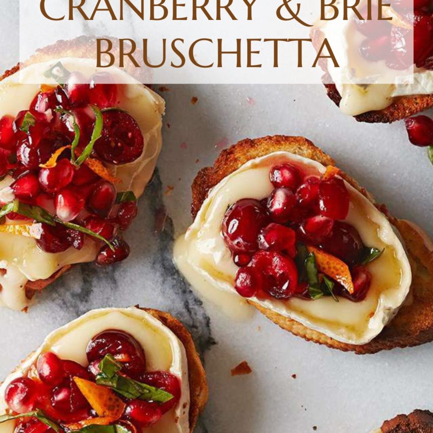 Pomegranate, Cranberry & Brie Bruschetta