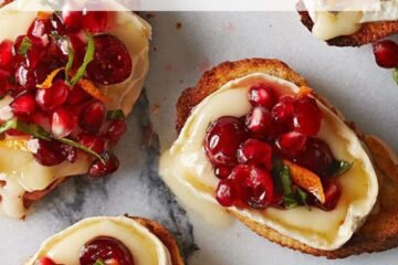 Pomegranate, Cranberry & Brie Bruschetta