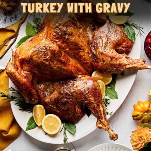 Spatchcocked Butter-Roasted Lemon and Herb Turkey with Gravy