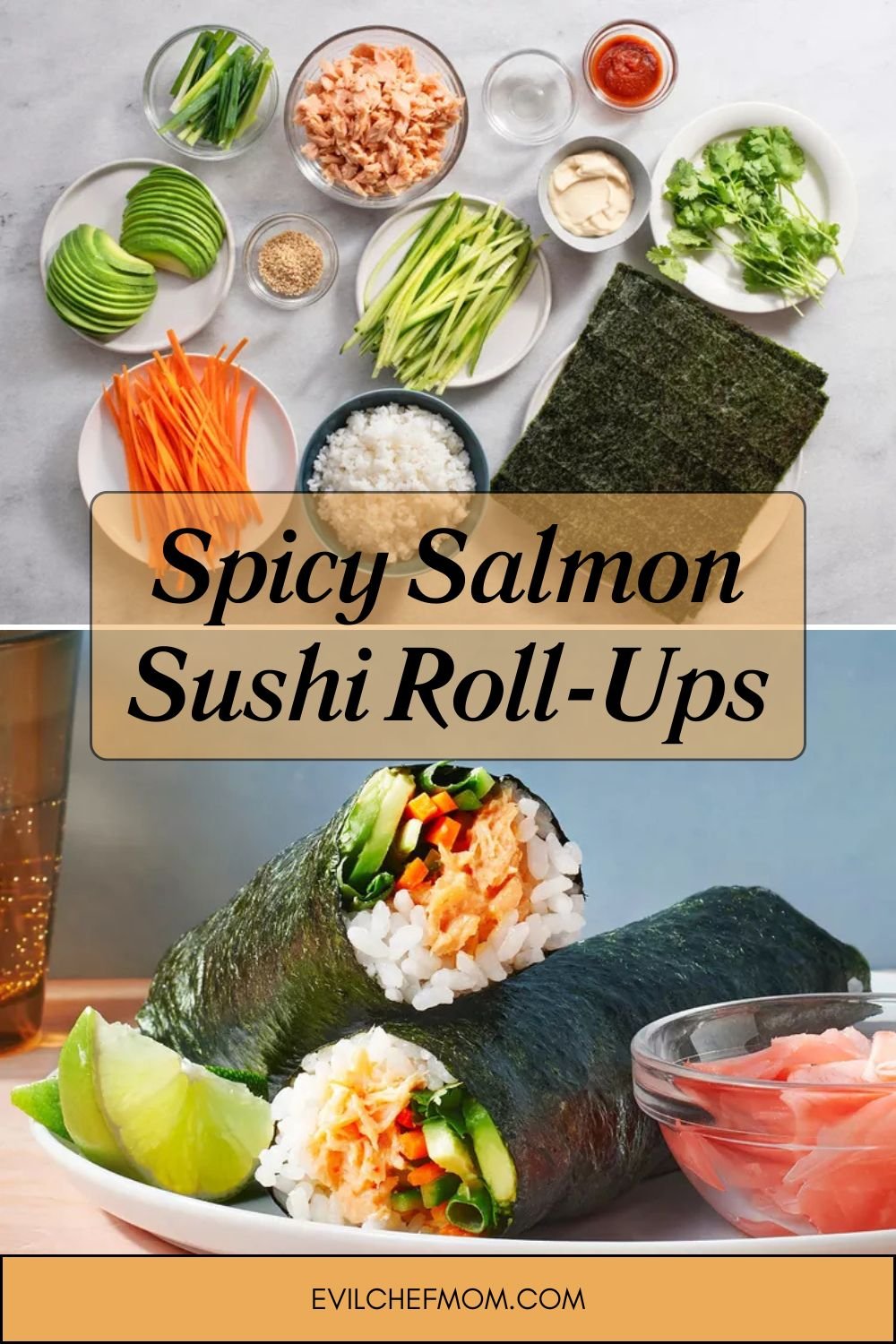 Spicy Salmon Sushi Roll-Ups