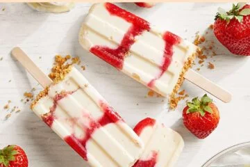 Strawberry Swirl Cheesecake Ice Pops