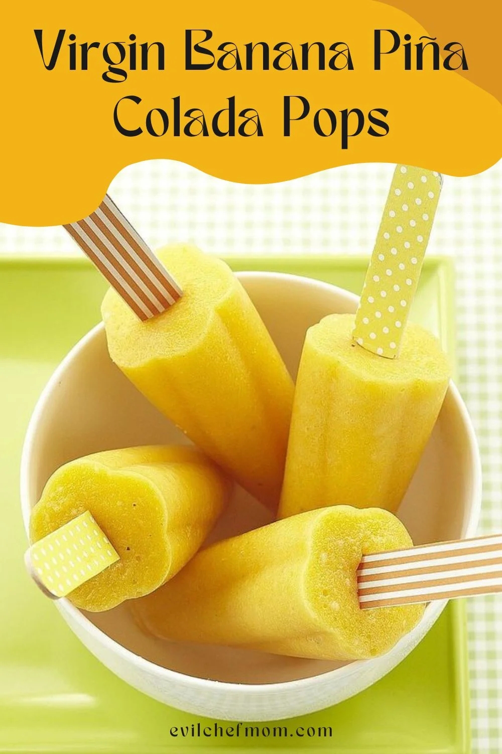 Virgin Banana Piña Colada Pops