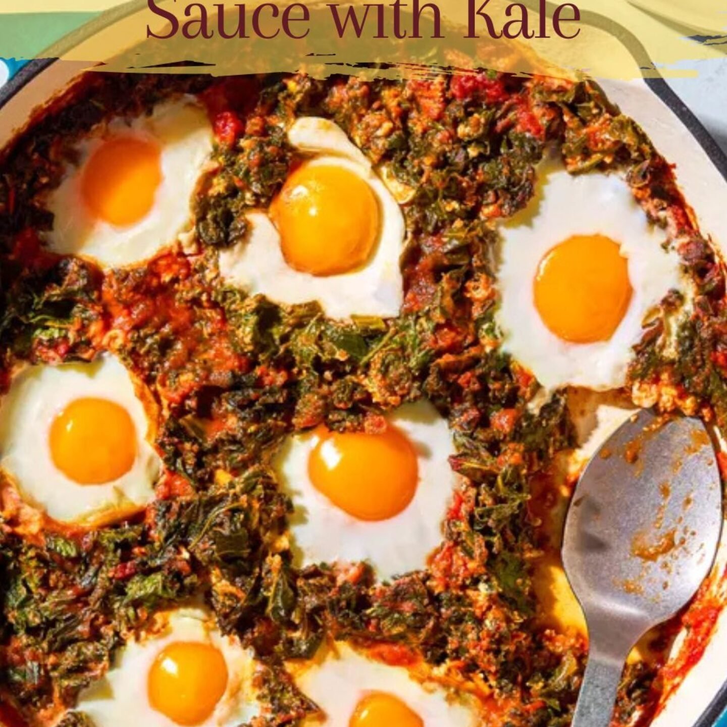 Baked Eggs in Tomato Sauce with Kale