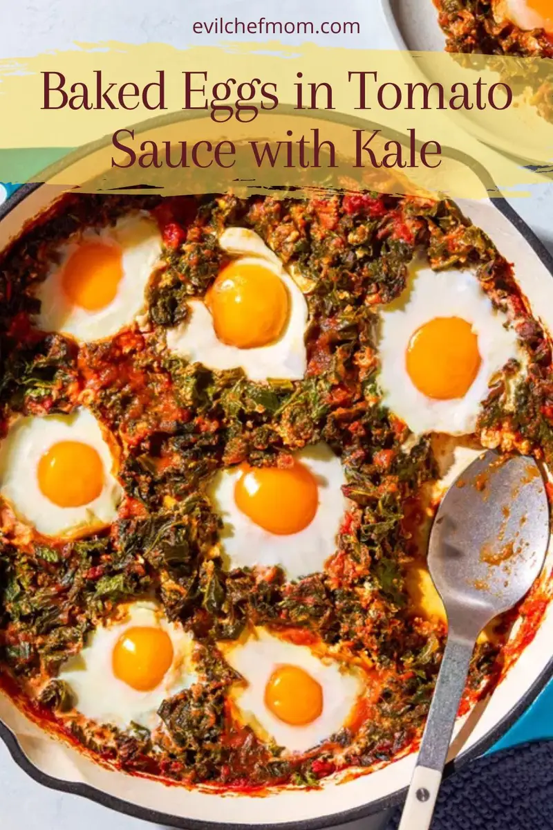 Baked Eggs in Tomato Sauce with Kale