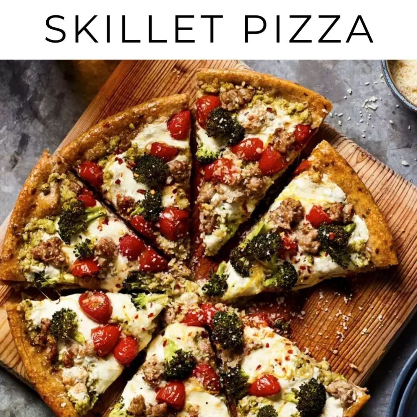 Broccoli & Sausage Skillet Pizza