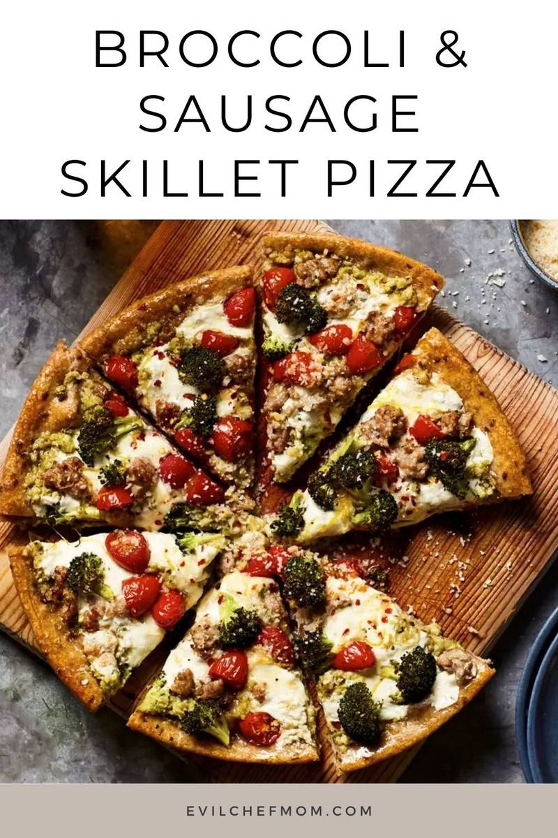 Broccoli & Sausage Skillet Pizza