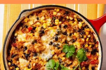 Cheesy Black Bean & Quinoa Skillet Casserole