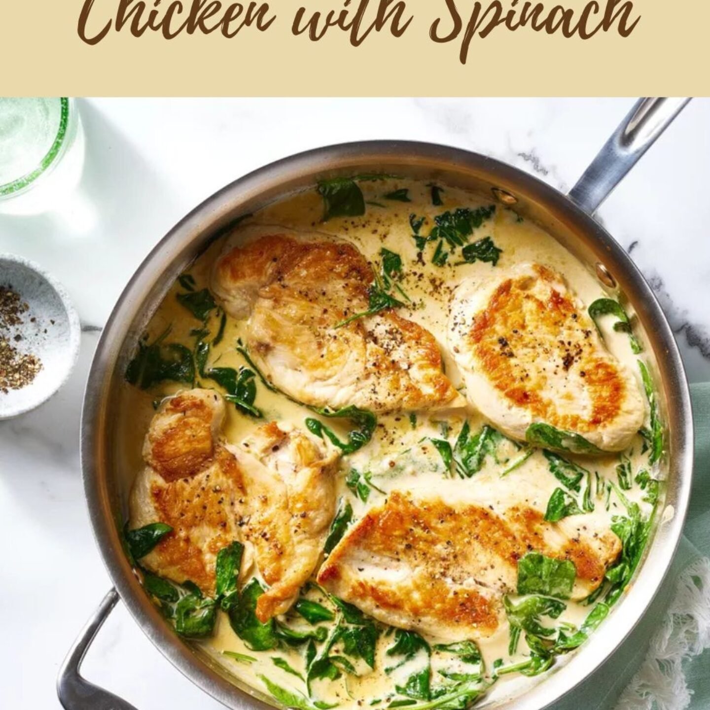 Creamy Garlic Skillet Chicken with Spinach