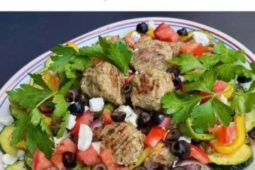 Mediterranean Turkey Meatball Sheet Pan Dinner