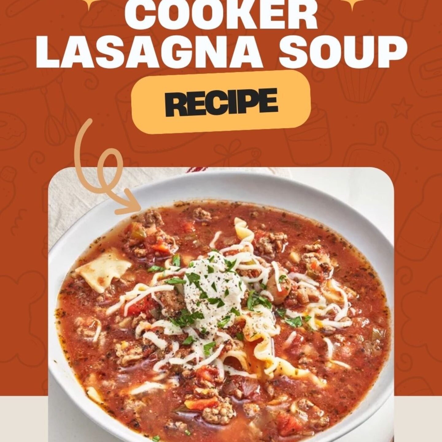 Easy Slow Cooker Lasagna Soup