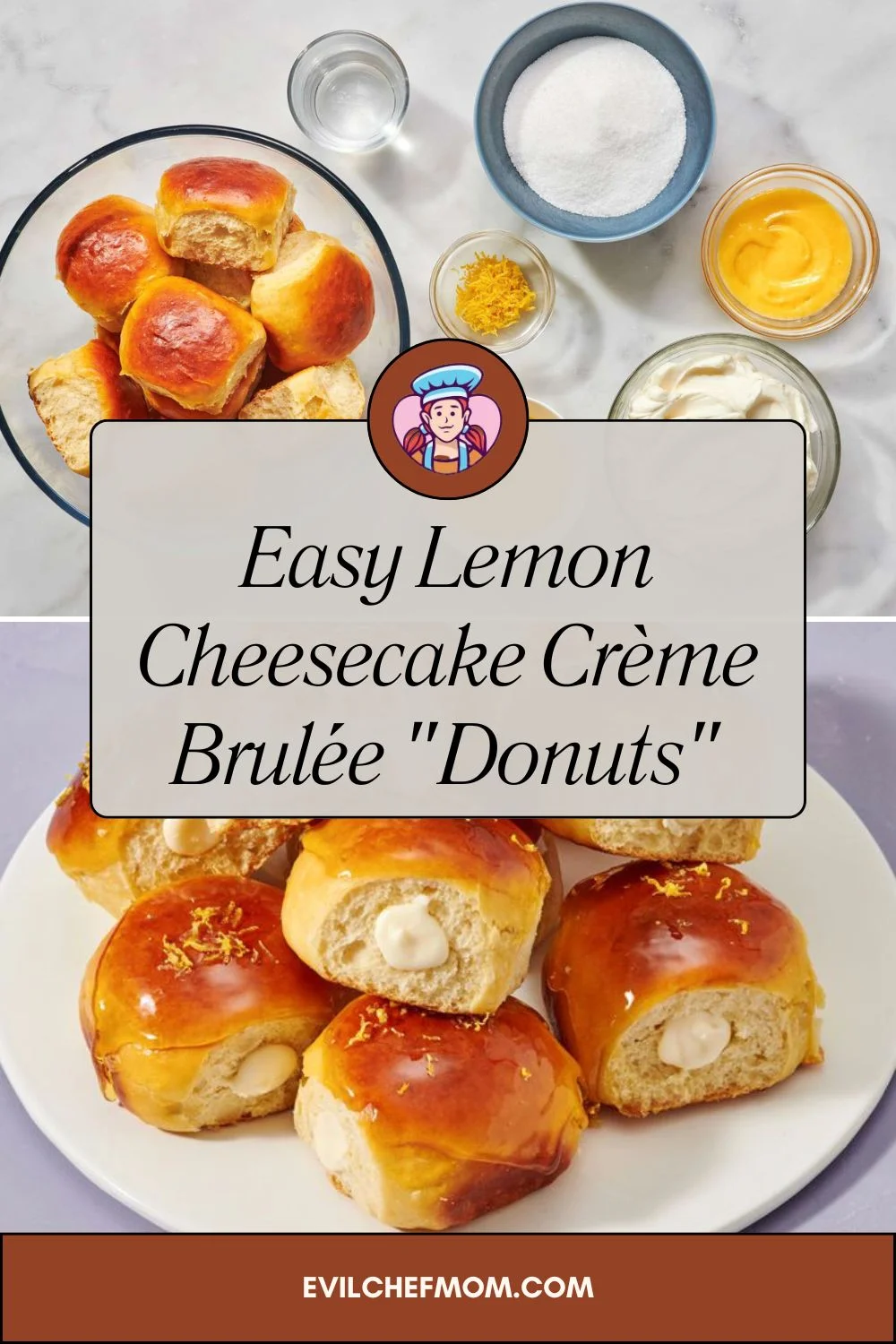 Easy Lemon Cheesecake Crème Brulée "Donuts"
