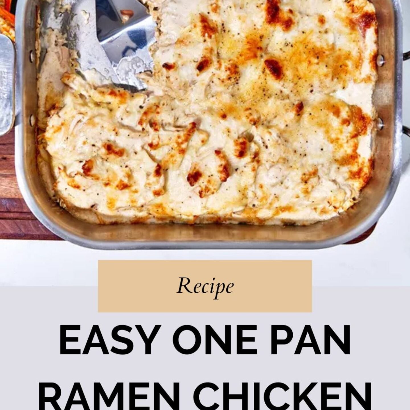 Easy One Pan Ramen Chicken Alfredo