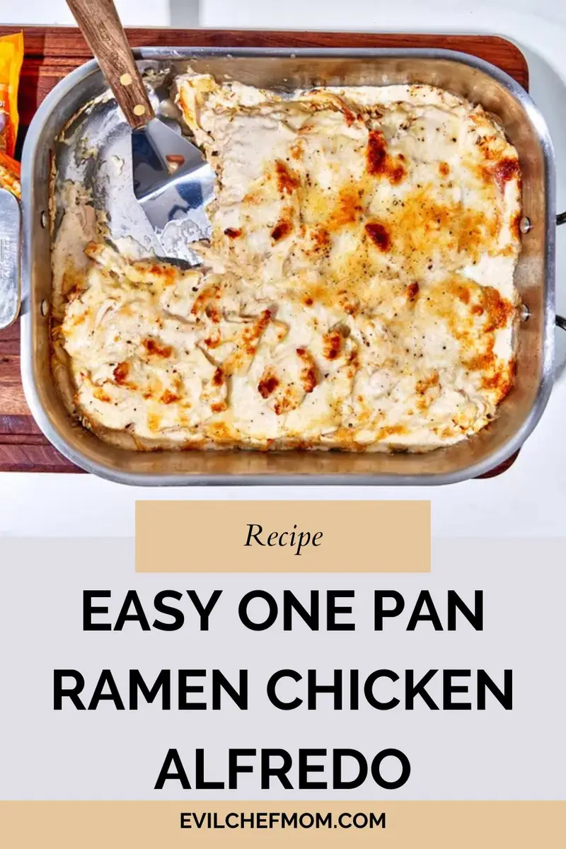 Easy One Pan Ramen Chicken Alfredo