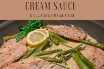 One Pan Chicken Breast and Asparagus in Lemon Cream Sauce