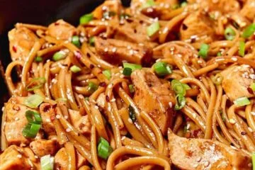 One Pan Spicy Soy Noodles with Chicken