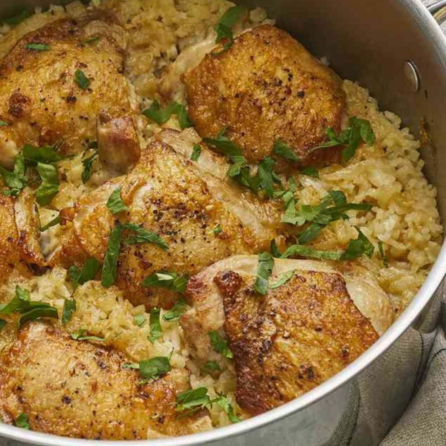 One-Pot Crispy Chicken and Rice